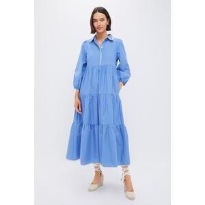 POMANDER PLACE Whipstitch Blue Stripe Mabel Maxi Dress Size S NWT